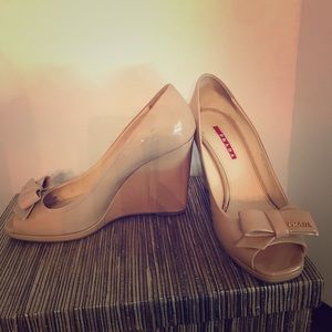 Prada nude wedges